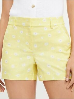 LOFT Riviera Short Yellow Floral Daisy Summer Preppy Vacation NEW Tailored Fit 0